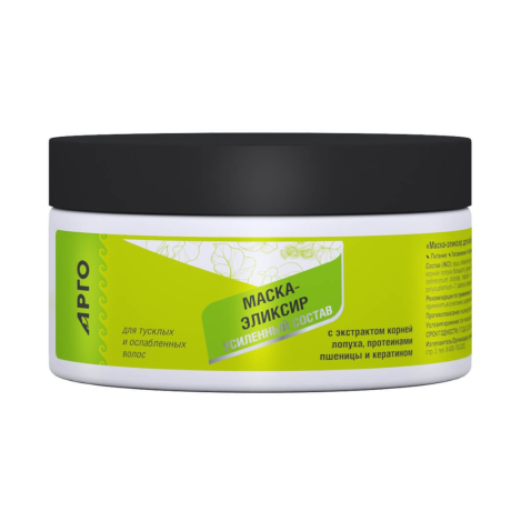 Маска-эликсир для волос с экстрактом корней лопуха, протеинами пшеницы и кератином, 250 мл